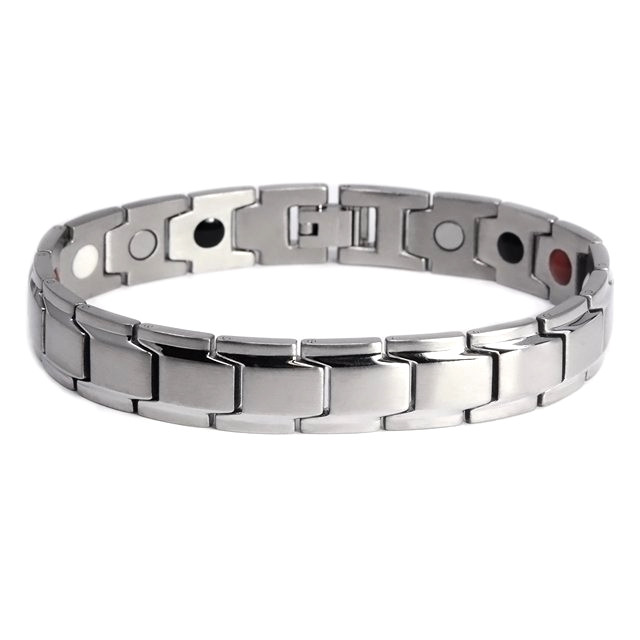 دستبند مغناطیسی مردانه مدل silver کد e7 دستبند مغناطیسی مردانه مدل silver کد e7