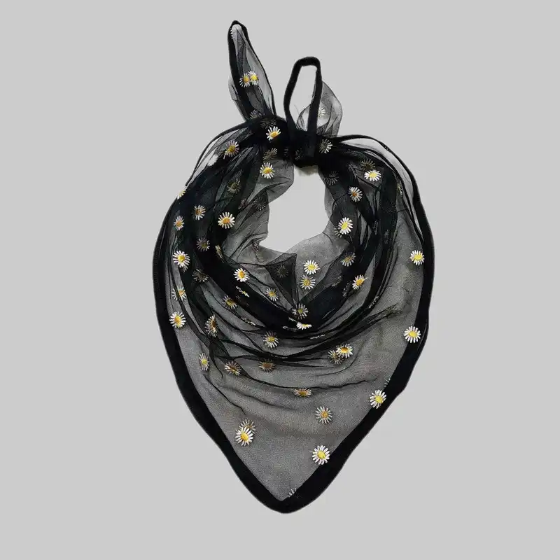 روسری زنانه مدل مینی اسکارف توری بابونه