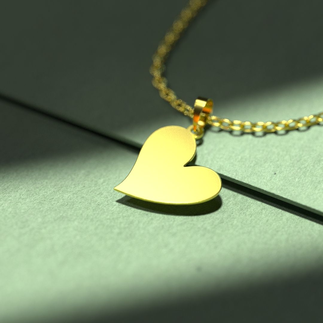 گردنبند طلا 18 عیار زنانه مدوپد مدل قلب کد E3-1-1159 - - 2