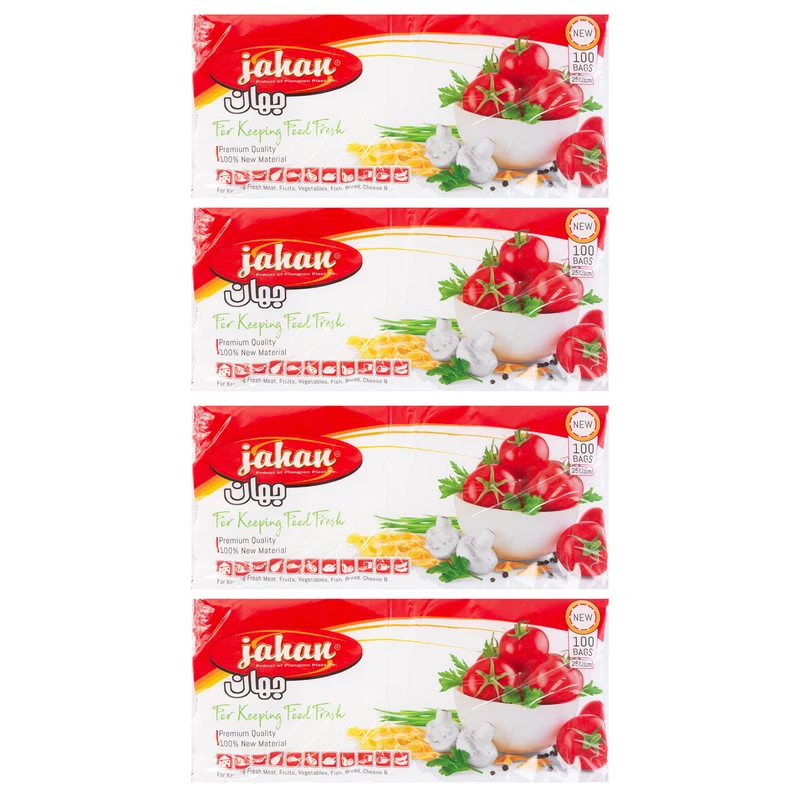 کیسه فریزر جهان مدل Fresh-100 چهار بسته 100 عددی