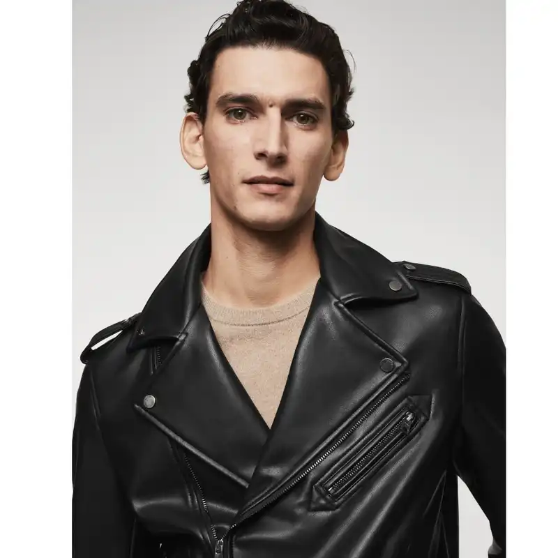 کت چرم مردانه مانگو مدل MN6408811