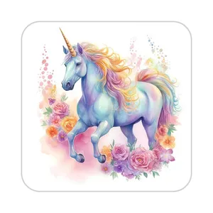 زیر لیوانی کاکتی طرح اسب تک شاخ و یونیکورن مدل mp32930