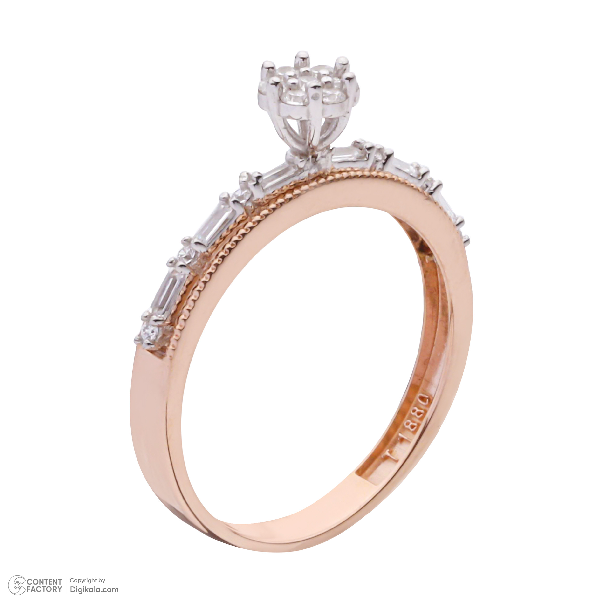 ست حلقه و پشت حلقه طلا 18 عیار زنانه مایا ماهک مدل MR1146