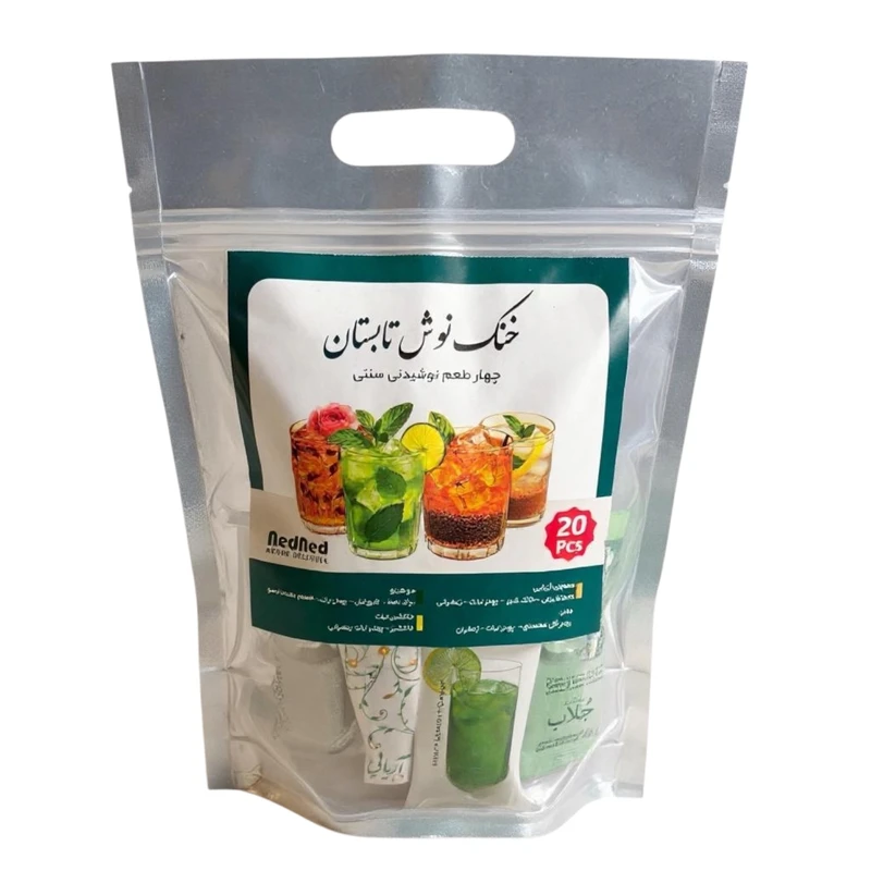 پودر شربت خنک نوش تابستان ندند - 410 گرم بسته 20 عددی