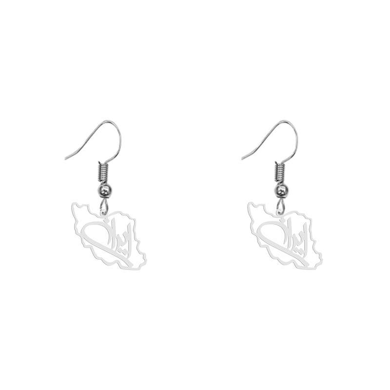 گوشواره زنانه هایکا طرح نقشه ایران مدل ha-220 گوشواره زنانه هایکا طرح نقشه ایران مدل ha-220