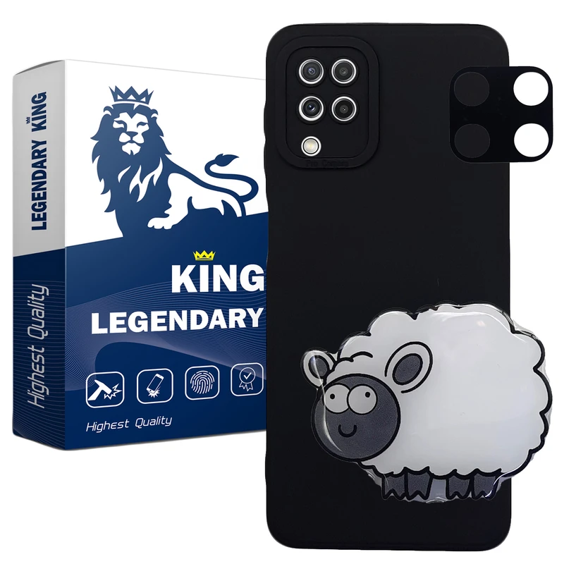   کاور لاین کینگ مدل ببعی مناسب برای گوشی موبایل سامسونگ Galaxy A22 4G به همراه پایه نگهدارنده و محافظ لنز