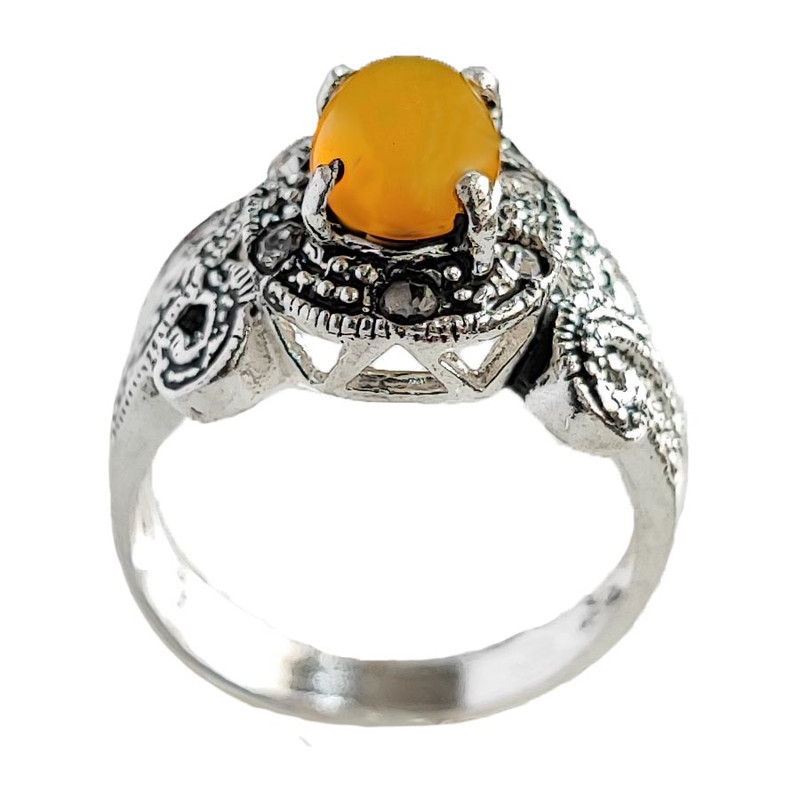 انگشتر نقره زنانه مدل عقیق شرف الشمس SHW6029