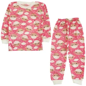 ست تی شرت آستین بلند و شلوار بچگانه مدل ببعی کد 4150 رنگ صورتی