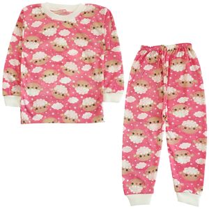 ست تی شرت آستین بلند و شلوار بچگانه مدل ببعی کد 4150 رنگ صورتی