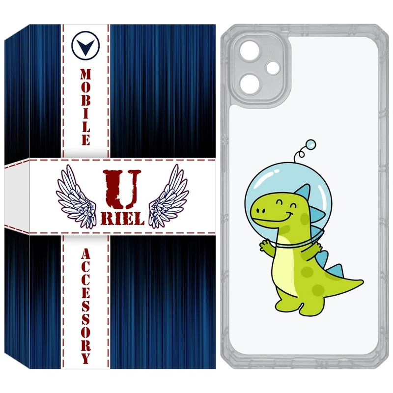 کاور یوریل مدل Clear کد 62 طرح دایناسور فضانورد مناسب برای گوشی موبایل سامسونگ Galaxy A05