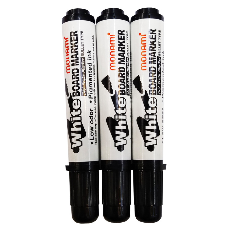 ماژیک وایت برد مونامی مدل dry erase بسته 3 عددی