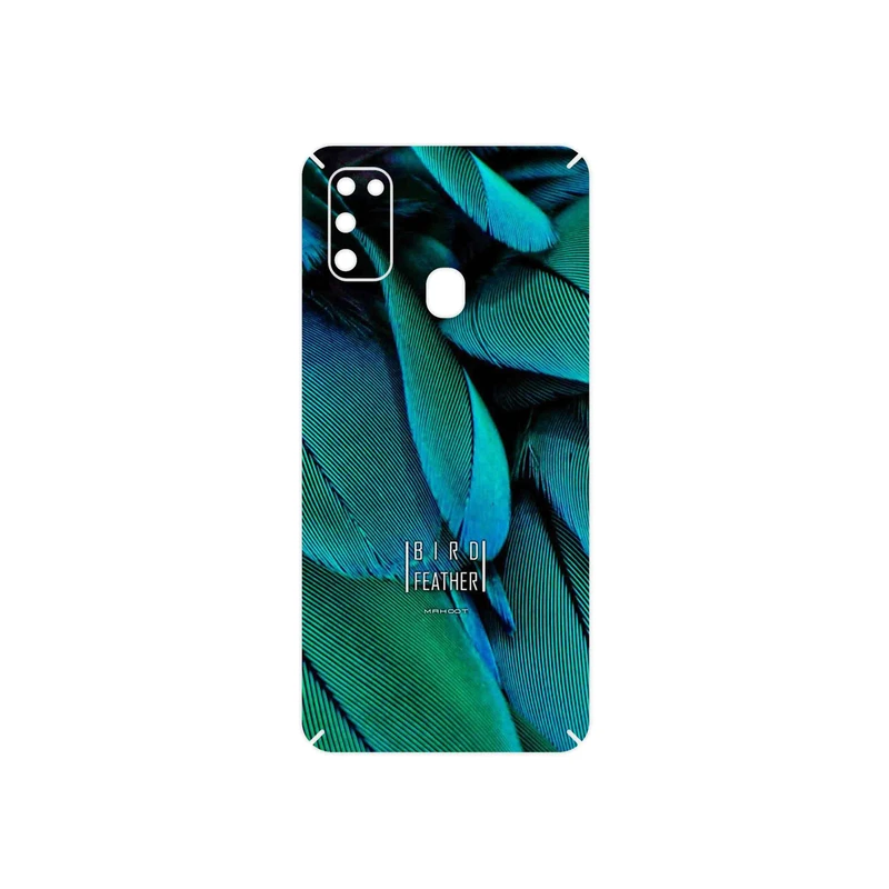 برچسب پوششی ماهوت مدل Green Feather مناسب برای گوشی موبایل سامسونگ Galaxy M21