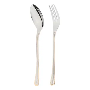 سرویس قاشق و چنگال 12 پارچه 6 نفره سانلی مدل پولاریس سیلور گلد 2861G