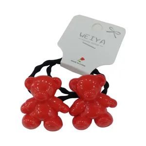 کش مو دخترانه مدل فانتزی طرح خرسی بسته 2 عددی