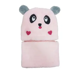 ست کلاه و شال گردن بچگانه مدل پاندا