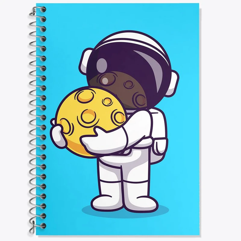 دفتر زبان 50 برگ خندالو مدل سه خط طرح فضانورد کد 25121