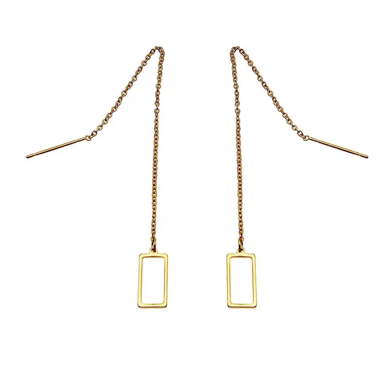 گوشواره زنانه مدل بخیه ای طرح مستطیل کد 481GUZ