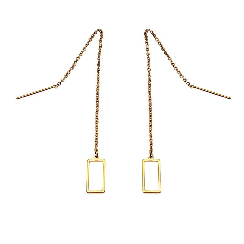 گوشواره زنانه مدل بخیه ای طرح مستطیل کد 481GUZ