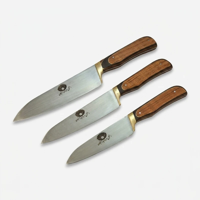 چاقو آشپزخانه مروارید زنجان کد 3496 مجموعه 3 عددی
