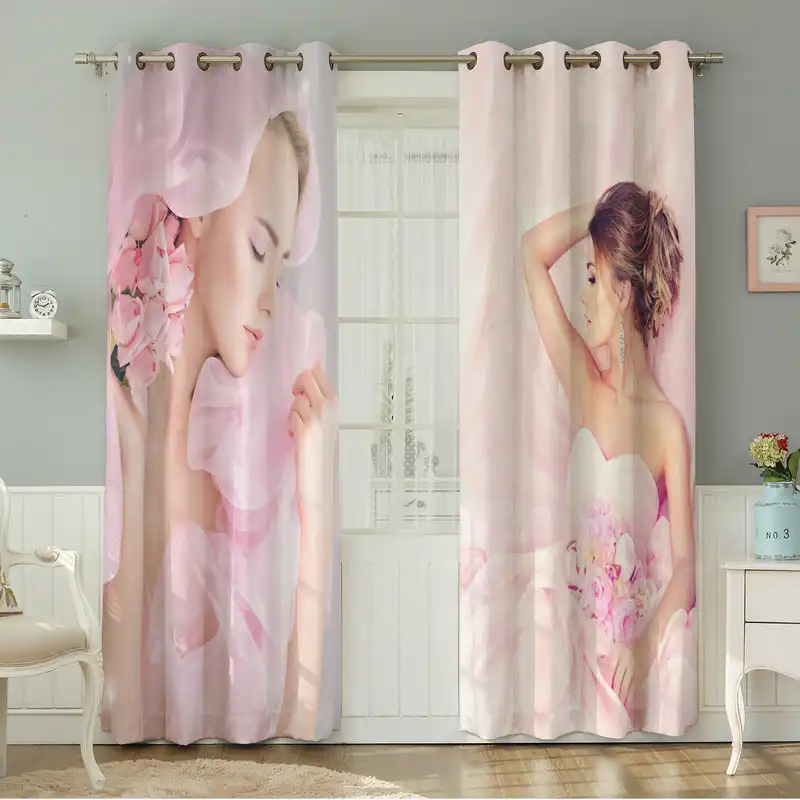 پرده نیروانا طرح چهره مدل مخمل کد 5044سایز 140×280 سانتی متر