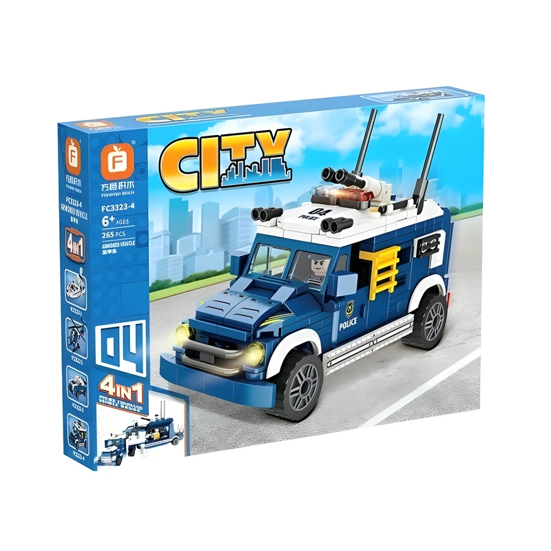 ساختنی 265 قطعه فارنج مدل جیپ پلیس طرح سیتی کد FC 3323-4