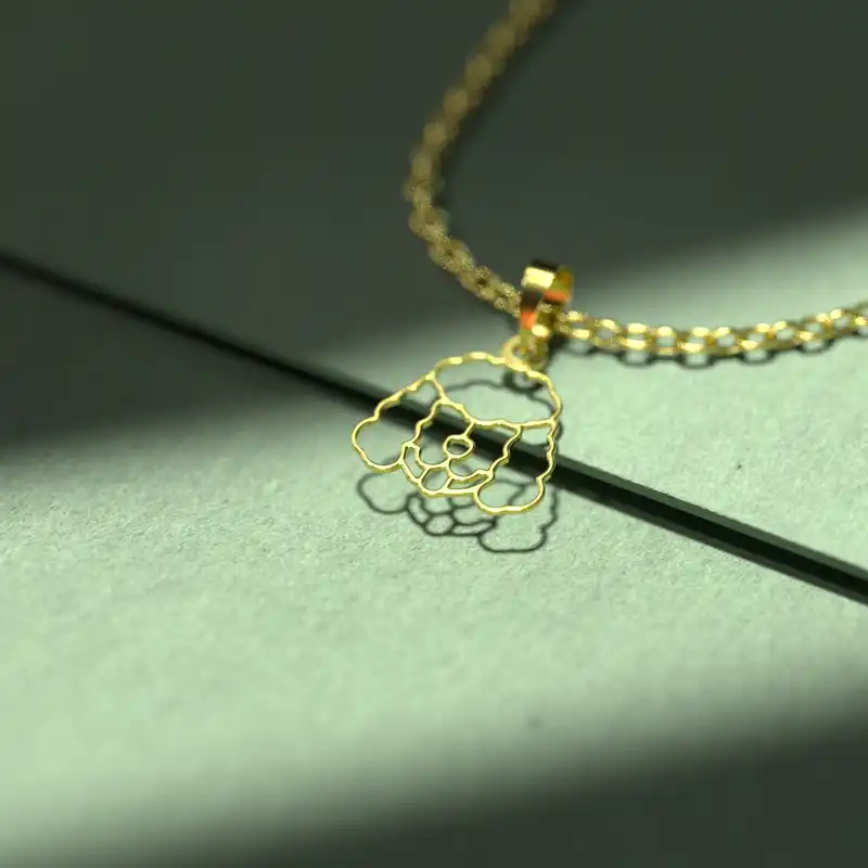 گردنبند طلا 18 عیار زنانه مدوپد مدل سگ کد B2-1-1081