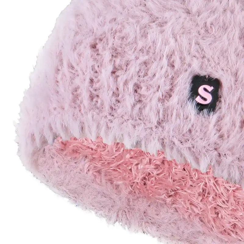 ست کلاه و شال گردن بافتنی سام  طرح داخل خز مدل 436