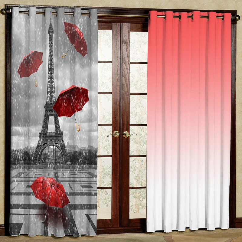 پرده مدل برج و چتر مخمل پانچی کد 374a سایز 140x280 سانتی متر