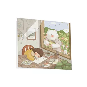 کارت پستال مدل دختر و خرس آبرنگی مجموعه 3 عددی