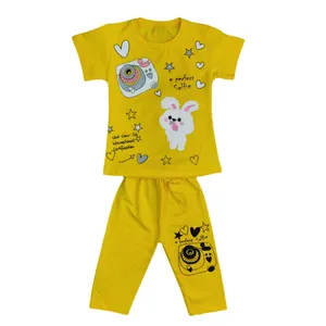 ست تی شرت آستین کوتاه و شلوارک دخترانه مدل سلفی