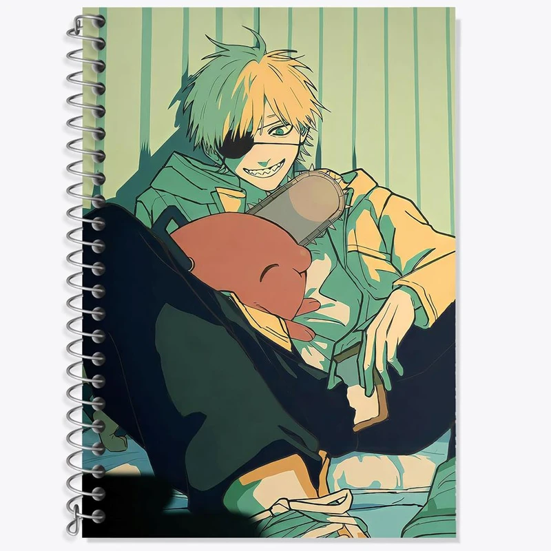 دفتر لغت 50 برگ خندالو مدل دنجی انیمه مرد اره ای Chainsaw Man کد 17909