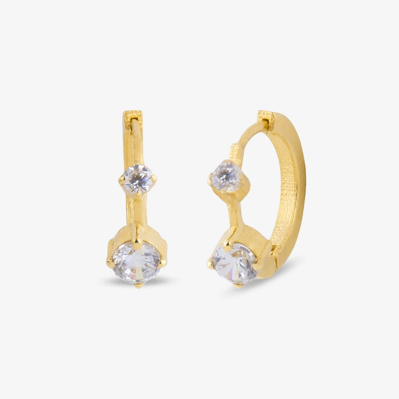 گوشواره حلقه‌ای طلا 18 عیار زنانه گلدم مدل E253009