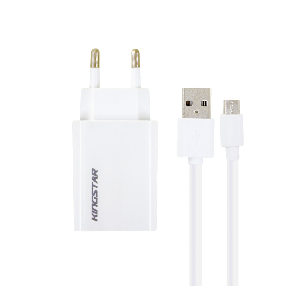  شارژر دیواری کینگ استار مدل  KW151 A  به همراه کابل تبدیل microUSB