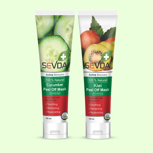 ماسک صورت سودا مدل خیار و کیوی حجم 100 میلی لیتر مجموعه 2 عددی