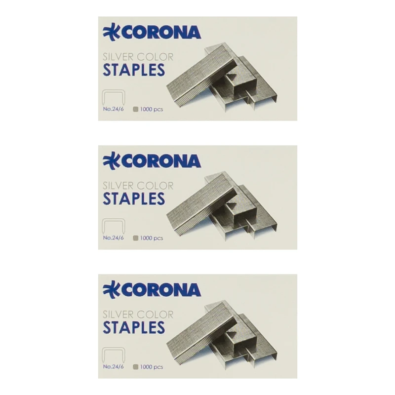 سوزن منگنه کرونا کد S سایز 24/6 بسته 3000 عددی 