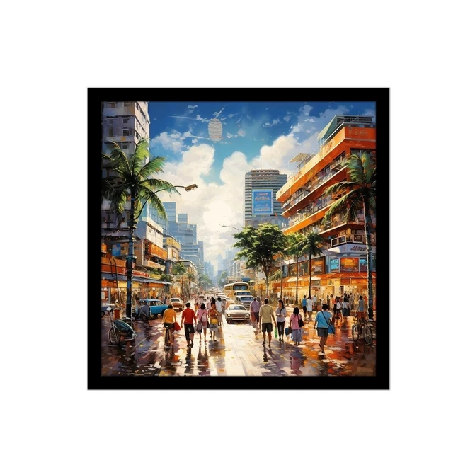 تابلو نوری بکلیت طرح منظره شهر مدل B-MID-16244