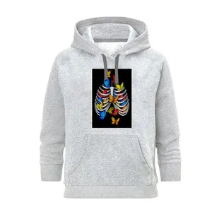 هودی زنانه مدل پروانه های رنگی کد SH36 رنگ طوسی