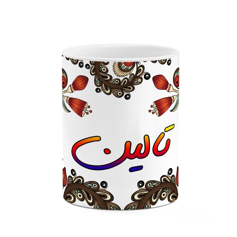 ماگ کاکتی مدل اسم تالین طرح سنتی گل و بته کد mgh44525
