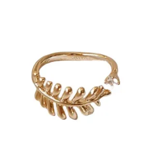 انگشتر زنانه ژوپینگ مدل برگ نگین