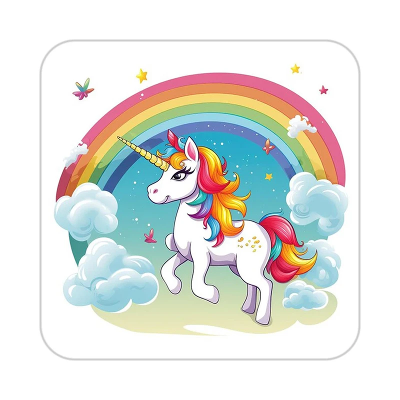 زیر لیوانی کاکتی طرح اسب تک شاخ و یونیکورن مدل mp31012