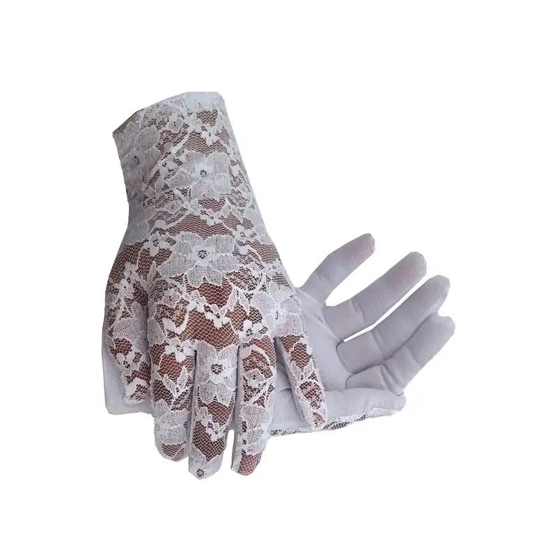 دستکش زنانه حکمت مدل گیپور کد 1097 رنگ سفید