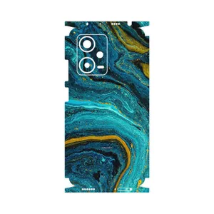 MAHOOT Turquoise marblewith golden streaks-FullSkin Cover Sticker for Xiaomi Redmi Note 12 Pro Plus