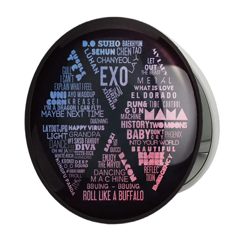 آینه جیبی خندالو طرح گروه موسیقی اکسو EXO مدل تاشو کد 2536 