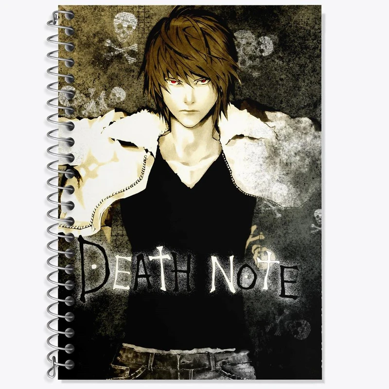 دفتر زبان 50 برگ خندالو مدل سه خط طرح یاگامی لایت انیمه دفترچه مرگ Death Note کد 11308