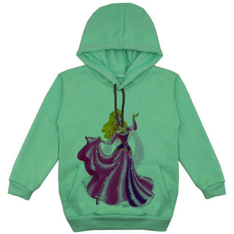 هودی دخترانه مدل سیندرلا F50 رنگ سبز