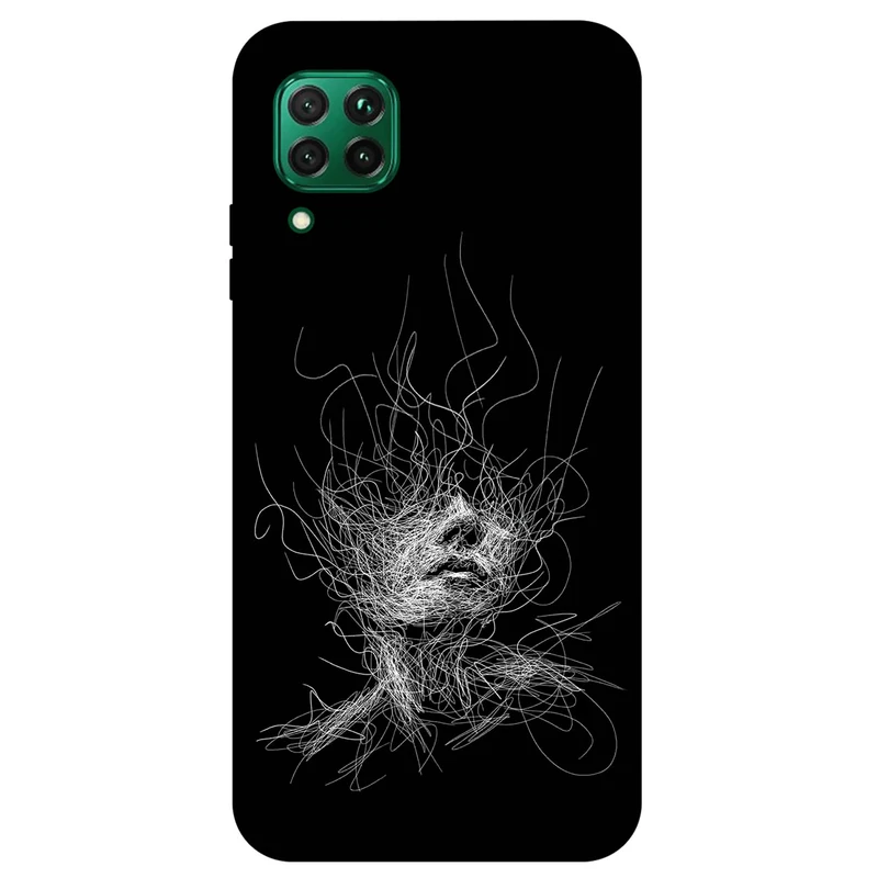 کاور مگافون طرح اسکچ صورت مدل 7423 مناسب برای گوشی موبایل هوآوی P40 Lite / Nova 7i / Nova 6SE