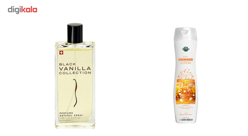 پک ارایشی استاویتا طرح 52 مجموعه 2عددی: ادو پرفیوم ماسک کالکشن استاویتا مدل Black Vanilla حجم 100 میلی لیتر و لوسیون پوست مدل براق کننده و روشن کننده HollywoodStyle