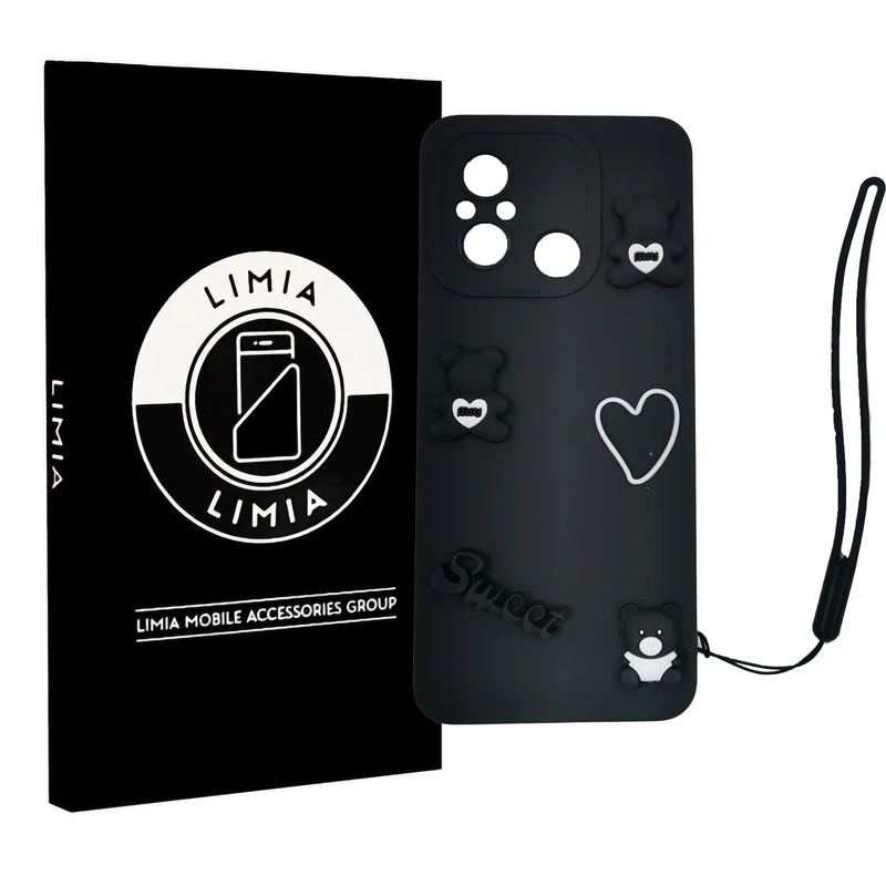 کاور لیمیا مدل عروسکی لنزدار ژله ای طرح Sweet مناسب برای گوشی موبایل شیائومی Redmi 12C 4G به همراه بند آویز