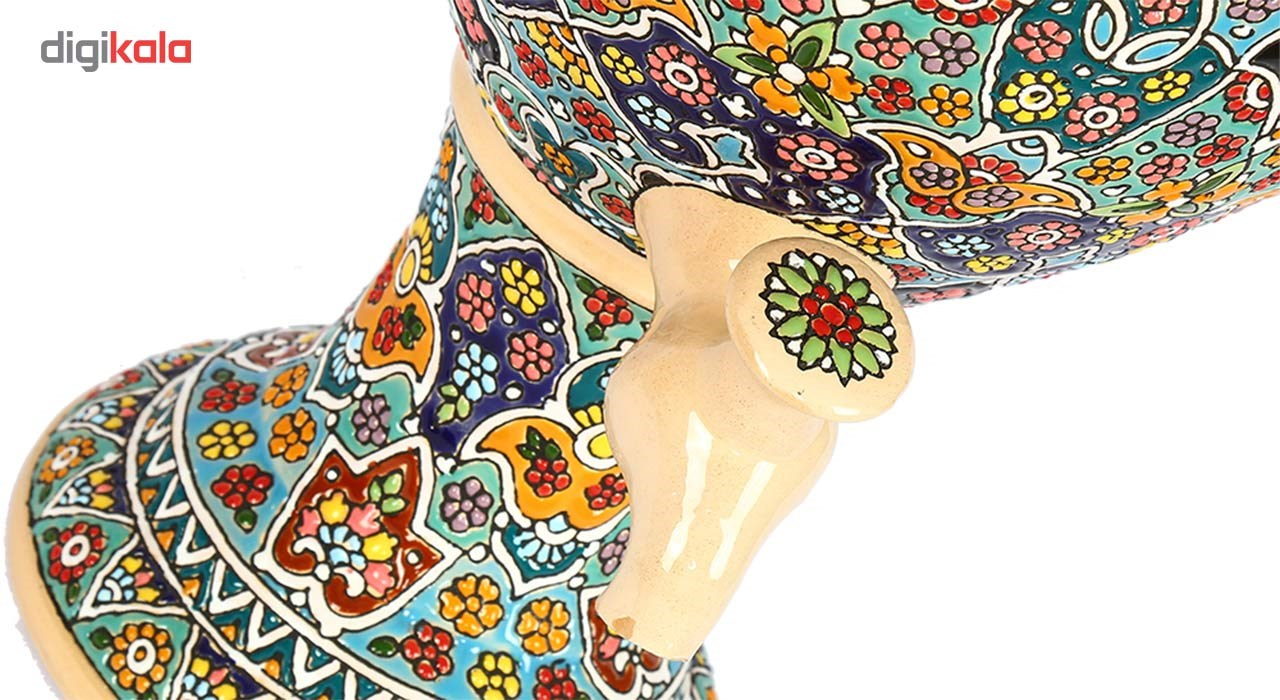 سماور سفالی مینا کاری گالری گوهران مدل دکوری 1125