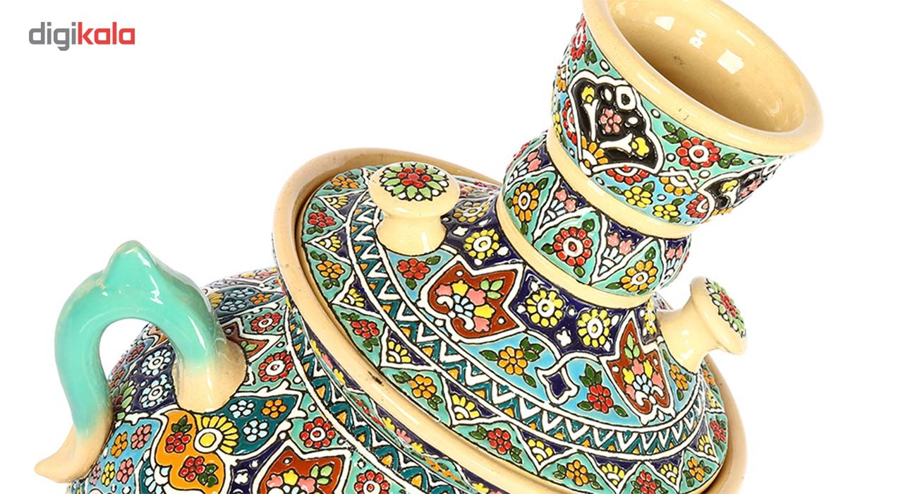 سماور سفالی مینا کاری گالری گوهران مدل دکوری 1125